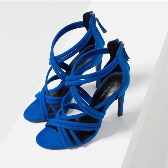 Zara Shoes - Zara blue suede strapping heels 🔥🔥 NWT